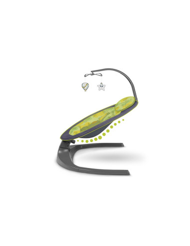 BN-LO-RALF_GREY_GRAPHITE,Lionelo - Balansoar si sezlong copii, Ralf, 2 in 1, Electric, Cu telecomanda si cablu USB, Cu miscare l