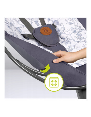 BN-LO-RALF_GREY_GRAPHITE,Lionelo - Balansoar si sezlong copii, Ralf, 2 in 1, Electric, Cu telecomanda si cablu USB, Cu miscare l