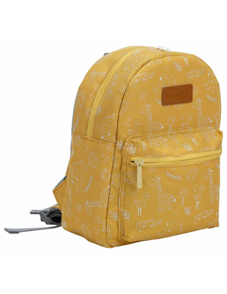 BN-49027,Rucsac pentru copii, Small animals, Cu doua compartimente, Cu bretele reglabile, Dimensiune 21 x 9 x 27 cm, FreeON, Yel