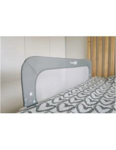 BN-48457,Bariera de protectie pentru pat bebe, Rabatabila, Instalare usoara, Dimensiune 135 x 57 cm, FreeON, Little Stars, Grey 2
