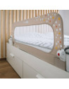 BN-48464,Bariera de protectie pentru pat bebe, Rabatabila, Instalare usoara, Dimensiune 135 x 57 cm, FreeON, Little Dots, Beige
