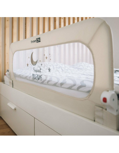 BN-48471,Bariera de protectie pentru pat bebe, Rabatabila, Instalare usoara, Dimensiune 135 x 57 cm, FreeON, Sweet Dreams, Light