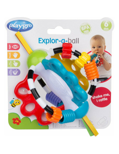 BN-64179,Minge cu activitati pentru bebelusi, Cu diferite texturi si suprafete, 11.5 cm, Explore-a-Ball, Playgro