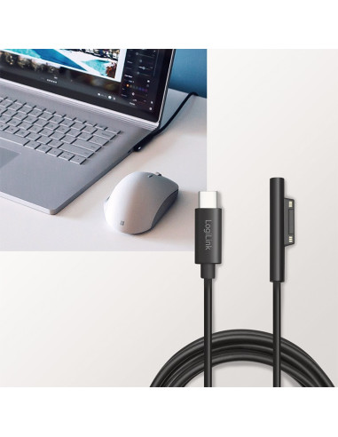PA0224,CABLU alimentare LOGILINK, pt. Microsoft Surface, USB Type-C (T) la Surface conector, 1.8m, black, "PA0224"