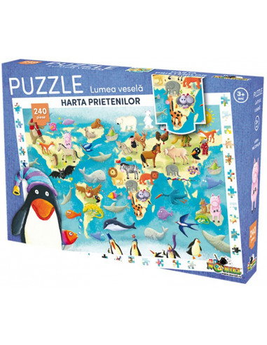 Puzzle Noriel Lumea Vesela - Harta prietenilor, 240