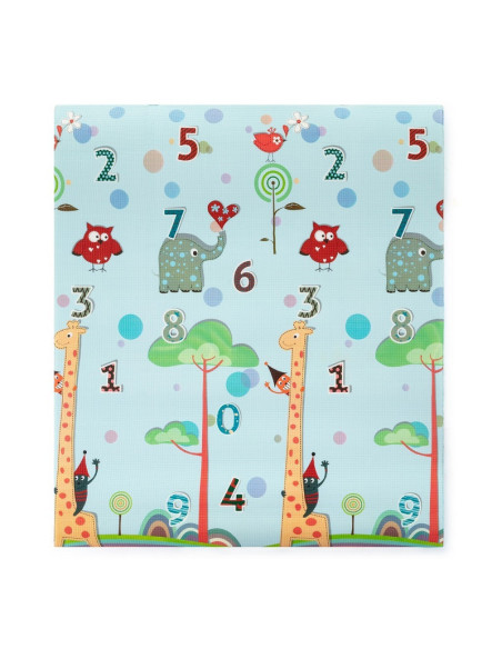 BN-432876,Petite&Mars - Covoras de joaca interactiv, Joy Max, Design Animale si cifre, Reversibil, Cu suprafata antiderapanta si