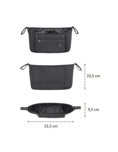 BN-847900,Petite&Mars - Organizator carucior, Cu buzunar frontal detasabil, Dimensiune universala, 31.5x19.5x9.5 cm, Atasare uso BN-847900,Petite&Mars - Organizator carucior, Cu buzunar frontal detasabil, Dimensiune universala, 31.5x19.5x9.5 cm, Atasare uso
