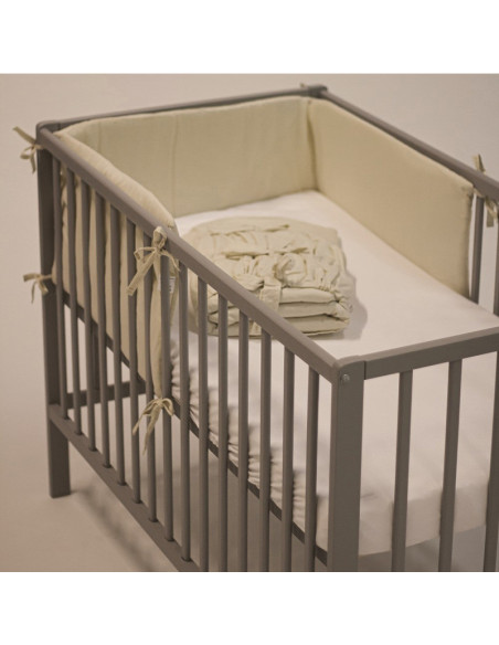 BN-354206,Petite&Mars - Aparatoare pentru patut 120x60 cm, Tilly, Cu panglici, Din bumbac, Lungime 180 cm, Inaltime 36 cm, Gri d BN-354206,Petite&Mars - Aparatoare pentru patut 120x60 cm, Tilly, Cu panglici, Din bumbac, Lungime 180 cm, Inaltime 36 cm, Gri d