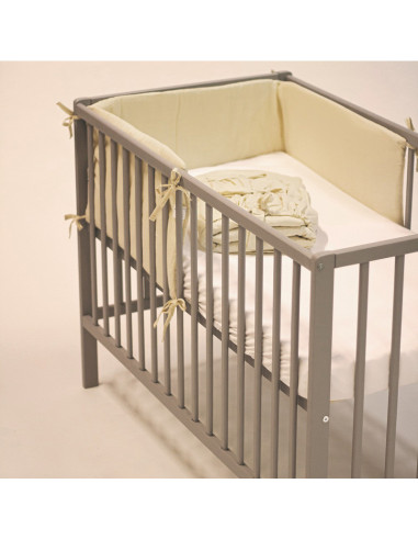 BN-354206,Petite&Mars - Aparatoare pentru patut 120x60 cm, Tilly, Cu panglici, Din bumbac, Lungime 180 cm, Inaltime 36 cm, Gri d BN-354206,Petite&Mars - Aparatoare pentru patut 120x60 cm, Tilly, Cu panglici, Din bumbac, Lungime 180 cm, Inaltime 36 cm, Gri d