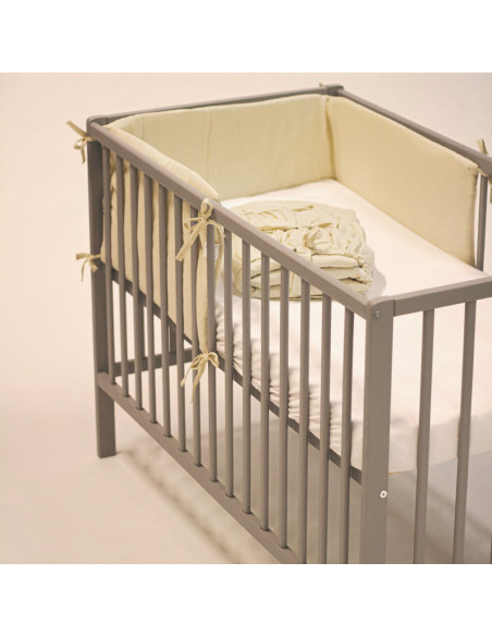 BN-354206,Petite&Mars - Aparatoare pentru patut 120x60 cm, Tilly, Cu panglici, Din bumbac, Lungime 180 cm, Inaltime 36 cm, Gri d BN-354206,Petite&Mars - Aparatoare pentru patut 120x60 cm, Tilly, Cu panglici, Din bumbac, Lungime 180 cm, Inaltime 36 cm, Gri d