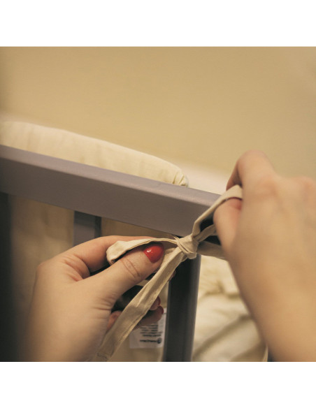 BN-354909,Petite&Mars - Aparatoare pentru patut 120x60 cm, Tilly, Cu panglici, Din bumbac, Lungime 180 cm, Inaltime 36 cm, 0 lun