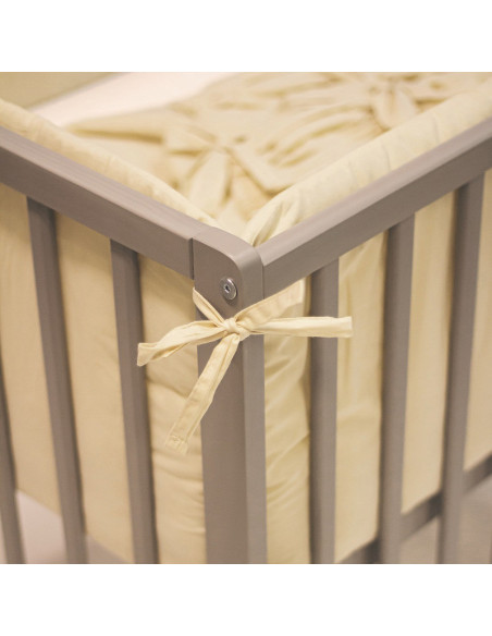 BN-354909,Petite&Mars - Aparatoare pentru patut 120x60 cm, Tilly, Cu panglici, Din bumbac, Lungime 180 cm, Inaltime 36 cm, 0 lun