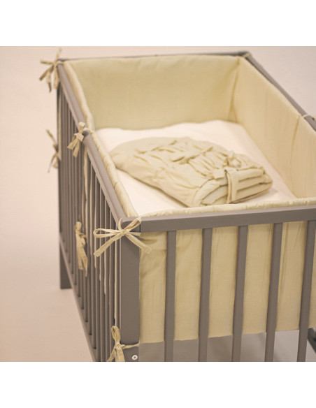 BN-355114,Petite&Mars - Aparatoare patut 120x60 cm, Tilly Max, Cu panglici, Din bumbac, Lungime 360 cm, Inaltime 36 cm, Acopera 