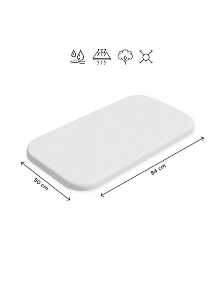 BN-314401,Petite&Mars - Cearceaf elastic impermeabil, Pentru patut co-sleeper, Din bumbac, 84x50 cm, 0 luni+, Alb BN-314401,Petite&Mars - Cearceaf elastic impermeabil, Pentru patut co-sleeper, Din bumbac, 84x50 cm, 0 luni+, Alb