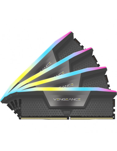 CMK64GX5M4B6000C36,Kit Memorie Corsair Vengeance RGB Intel XMP 3.0, 64GB, DDR5-6000MHz, CL36, Quad Channel