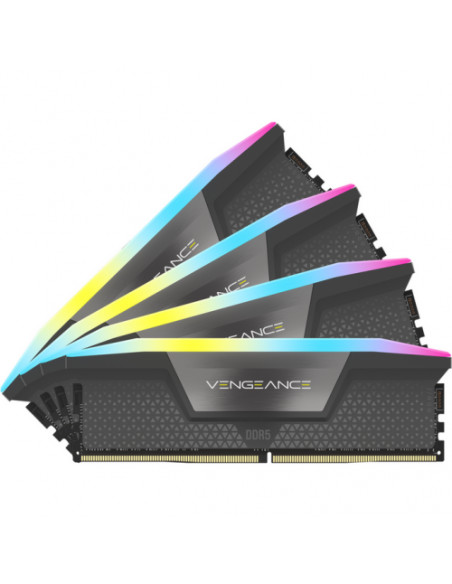 CMK64GX5M4B6000C36,Kit Memorie Corsair Vengeance RGB Intel XMP 3.0, 64GB, DDR5-6000MHz, CL36, Quad Channel