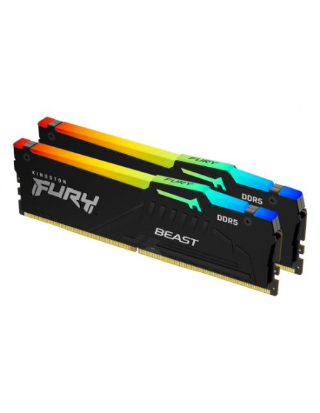 KF556C36BBEAK2-32,Kit Memorie Kingston Fury Beast RGB 32GB, DDR5-5600MHz, CL36, Dual Channel