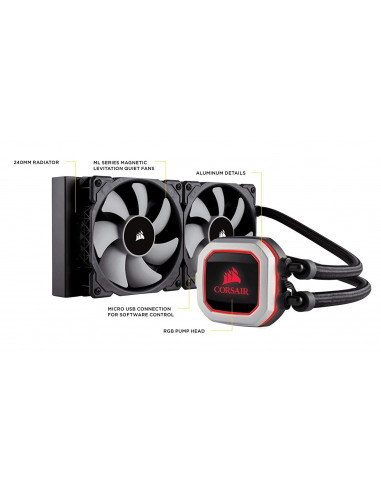 Cooler CPU Corsair Hydro Series™ H100i PRO RGB, Racire cu