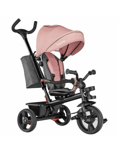 BN-LO-HAARI_BUBBLEGUM,Lionelo - Tricicleta Haari, Suport picioare, Control al directiei, Scaun reversibil, Rotire 360 grade, Pli