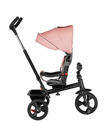 BN-LO-HAARI_BUBBLEGUM,Lionelo - Tricicleta Haari, Suport picioare, Control al directiei, Scaun reversibil, Rotire 360 grade, Pli