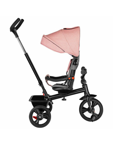 BN-LO-HAARI_BUBBLEGUM,Lionelo - Tricicleta Haari, Suport picioare, Control al directiei, Scaun reversibil, Rotire 360 grade, Pli