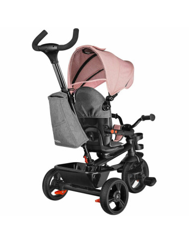 BN-LO-HAARI_BUBBLEGUM,Lionelo - Tricicleta Haari, Suport picioare, Control al directiei, Scaun reversibil, Rotire 360 grade, Pli