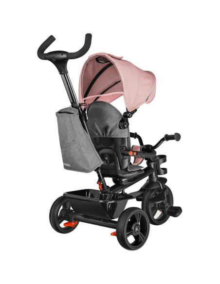 BN-LO-HAARI_BUBBLEGUM,Lionelo - Tricicleta Haari, Suport picioare, Control al directiei, Scaun reversibil, Rotire 360 grade, Pli