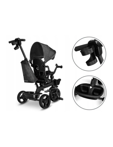 BN-LO-KORI_GREY_STONE,Lionelo - Tricicleta Kori, Cu suport de picioare, Control al directiei, Scaun reversibil, Rotire 360 grade