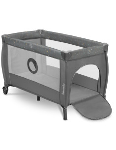 BN-LO-STEFI_PLUS_GREY_MULTICOLOR,Lionelo - Patut pliant cu doua nivele, Stefi Plus, Cu intrare laterala cu fermoar, 2 roti, 120  2