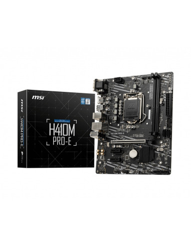 H410M PRO-E,Placa de baza MSI "H410M PRO-E", skt LGA 1200, mATX, Intel H410, 2 x DDR4, max. 64 GB, 4 x SATA, nu x M.2, 7.1, "H41