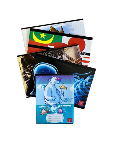 Set Caiete Pigna - Muzica+Bilogie+Geografie+Desen+Velin, 5 Buc/Set 