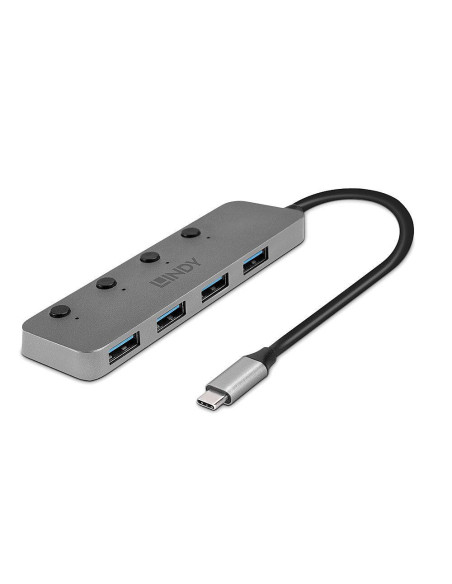 RY-LY-43383,Hub Lindy 4 Port USB 3.2 buton On/Off "LY-43383"