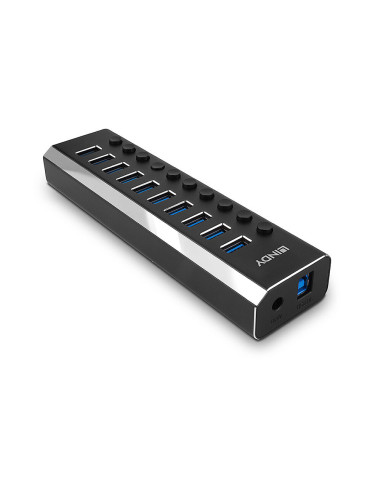 RY-LY-43370,Hub Lindy 10 Port USB 3.0 buton On/Off "LY-43370"