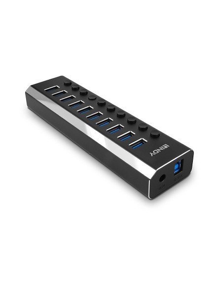 RY-LY-43370,Hub Lindy 10 Port USB 3.0 buton On/Off "LY-43370"