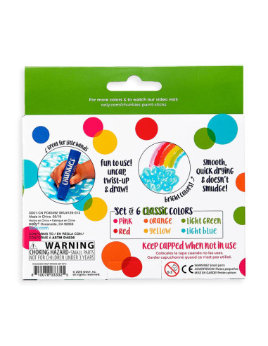 126-013,Creioane tempera solida Chunkies, 6 bucati