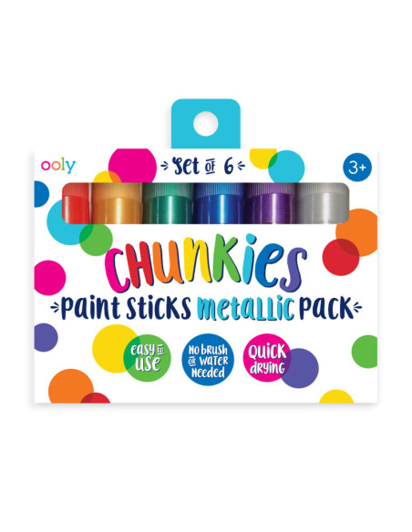 126-015,Creioane tempera solida Chunkies culori metalice, 6 bucati