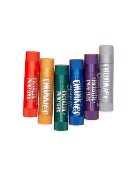 126-015,Creioane tempera solida Chunkies culori metalice, 6 bucati