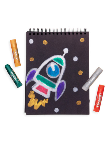 126-015,Creioane tempera solida Chunkies culori metalice, 6 bucati