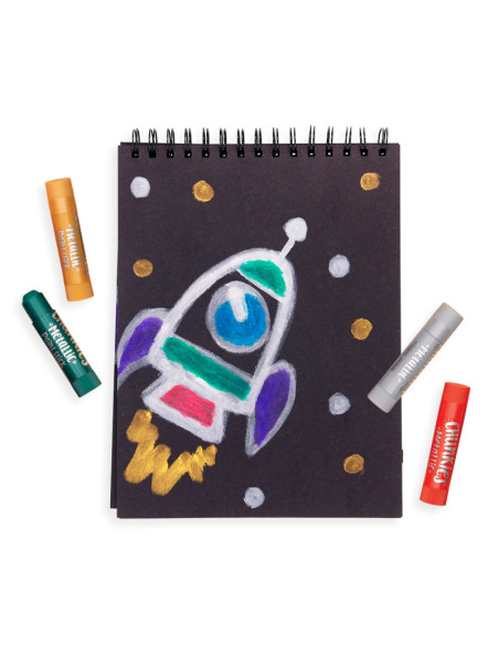 126-015,Creioane tempera solida Chunkies culori metalice, 6 bucati