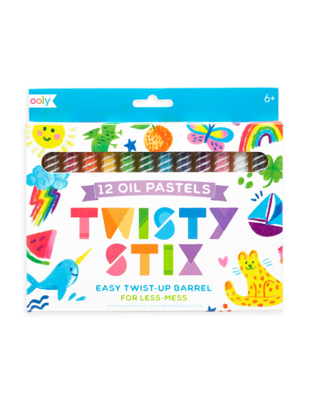 133-095,Creioane pictura cu ulei, Twisty Stix, set 12 culori