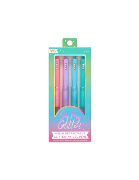 132-130,Pixuri retractabile cu gel si sclipici, Oh My Glitter!, set 4 culori