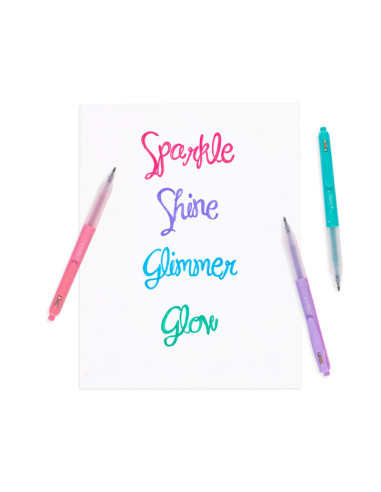 132-130,Pixuri retractabile cu gel si sclipici, Oh My Glitter!, set 4 culori