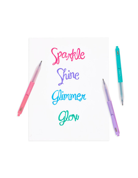 132-130,Pixuri retractabile cu gel si sclipici, Oh My Glitter!, set 4 culori