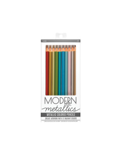 128-111,Creioane colorate metalice Modern - Set de 12