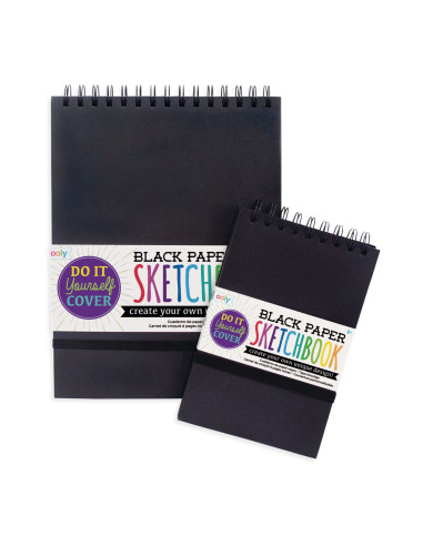 118-SK-BLK,Caiet schite A4 hartie neagra, 75 file, 110 gr mp, coperta DIY