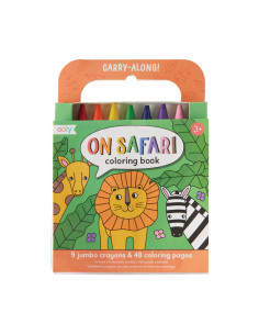 138-020,Set carte de colorat si creioane colorate - portabil, Safari