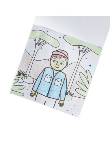 138-020,Set carte de colorat si creioane colorate - portabil, Safari