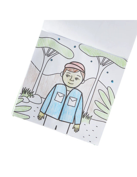 138-020,Set carte de colorat si creioane colorate - portabil, Safari