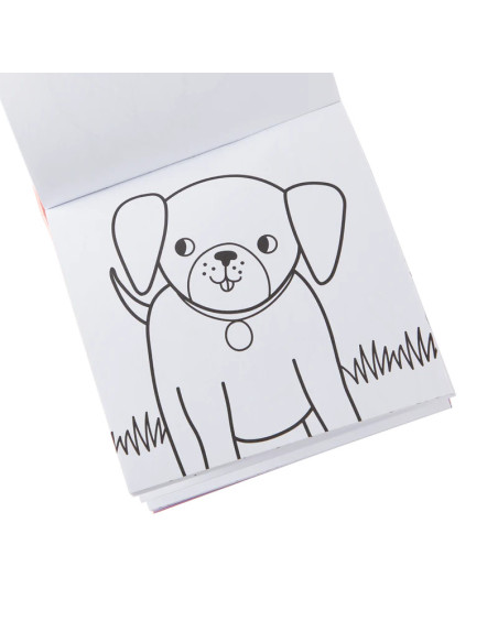 138-021,Set carte de colorat si creioane colorate - portabil, Animale prietenoase