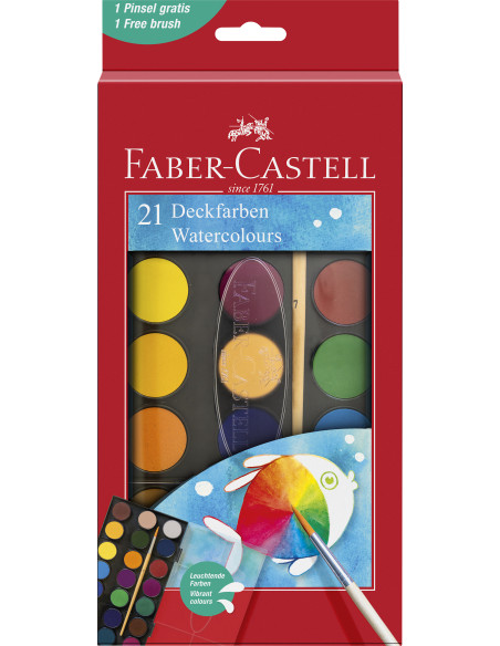 FC125027,Acuarele 21 culori 30mm + pensula 2023 faber-castell
